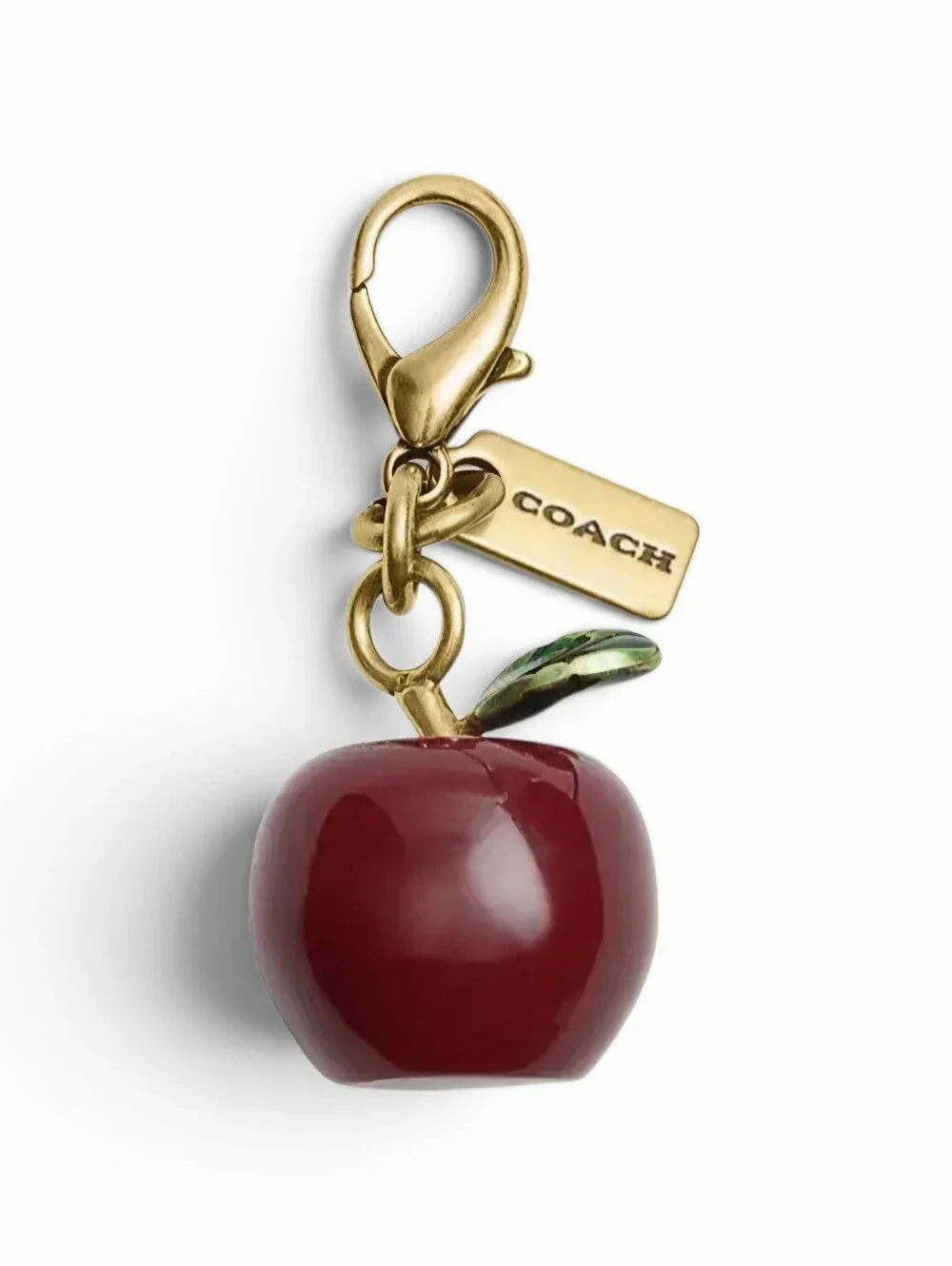 COACH Red Apple Enamel DIY Charm with Gold Hardware